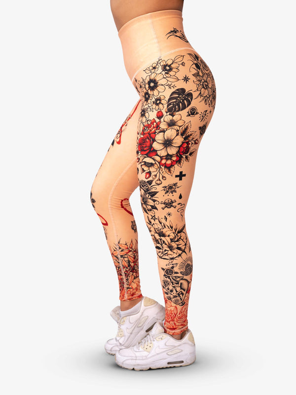 Anarchy Apparel Compression Leggings, Inked Athletica Nude