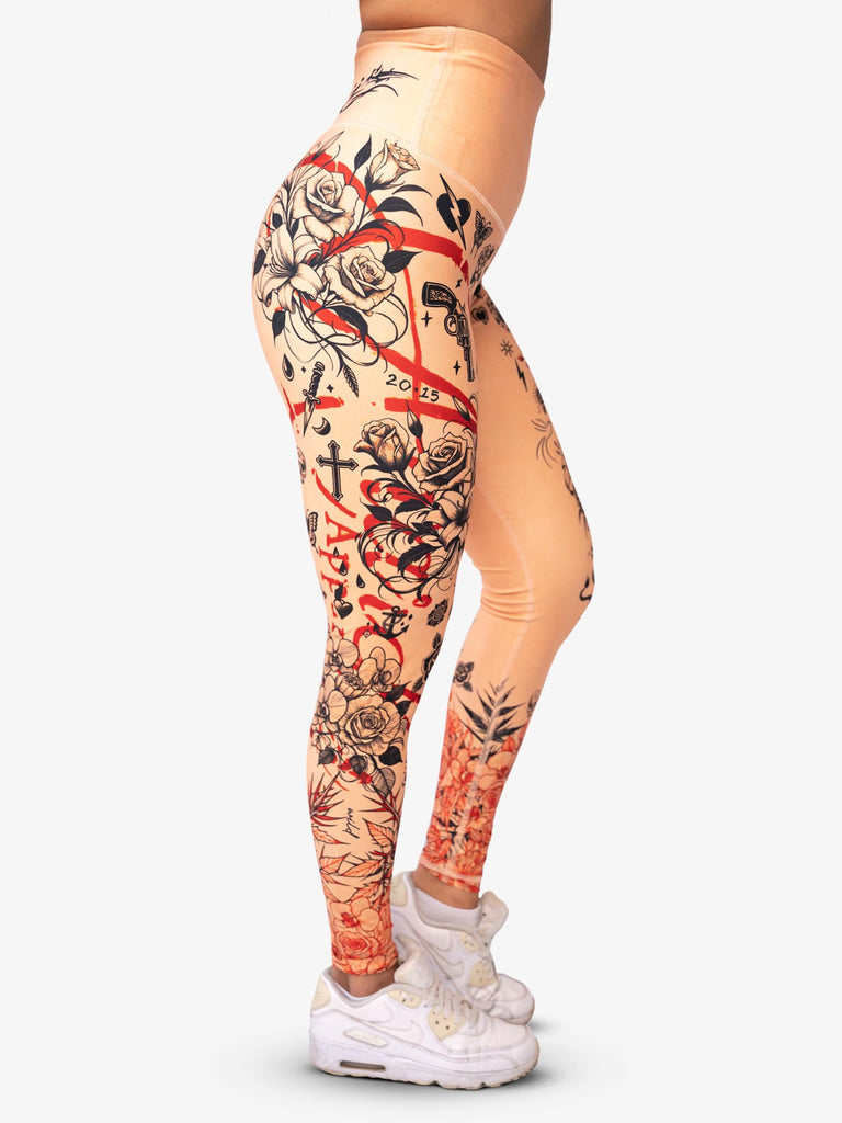 Anarchy Apparel Compression Leggings, Inked Athletica Nude