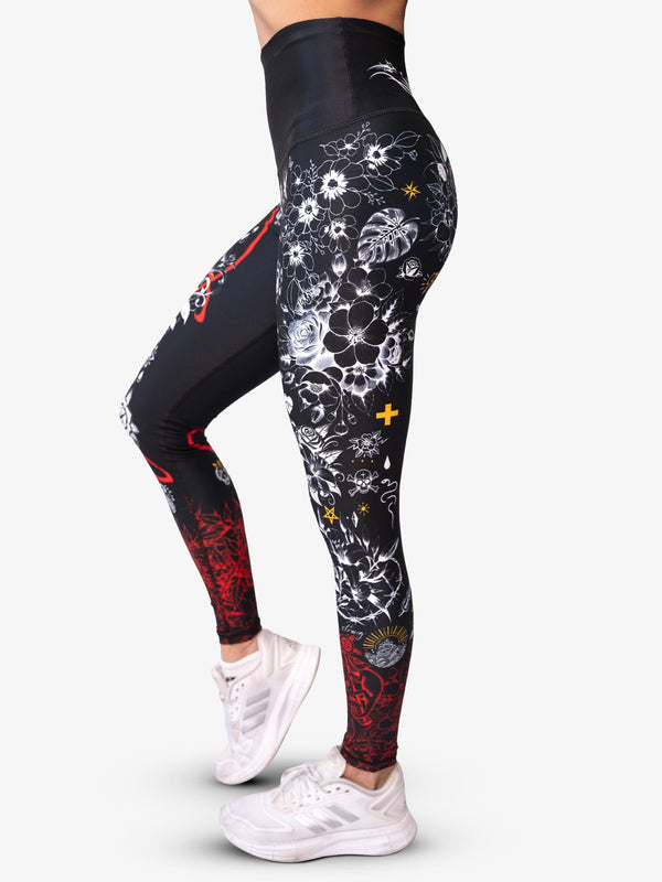 Anarchy Apparel Compression Leggings, Inked Athletica Black